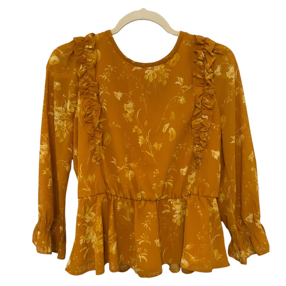 Madewell Ruffle Shoulder Peplum Top